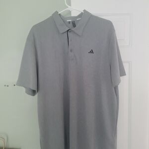 Adidas Men's Heathered Dri Fit Polo Shirt in Gray XL